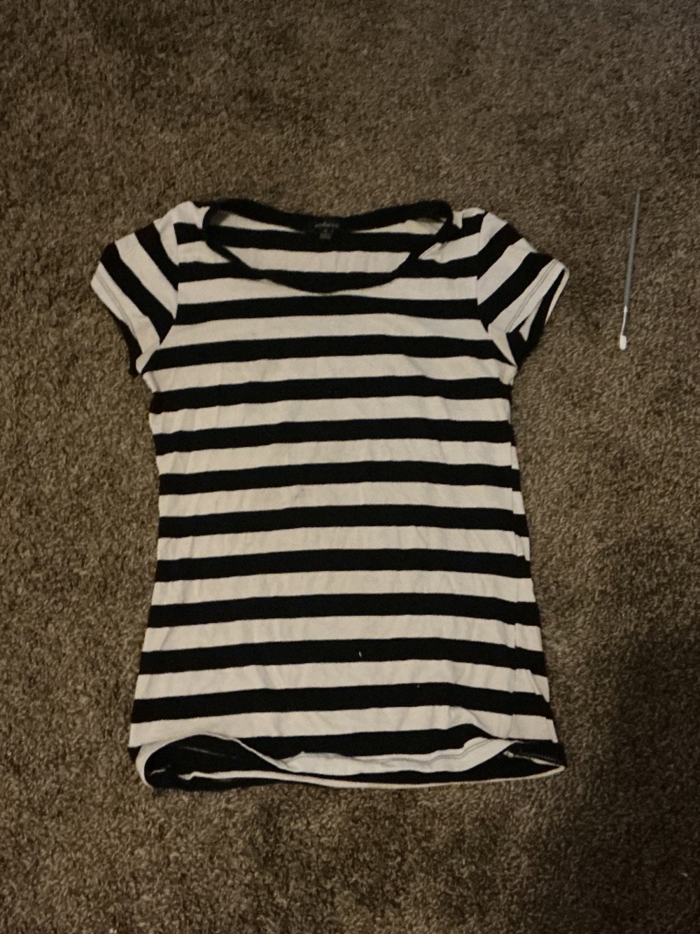 Ambiance black and white striped shirt size medium